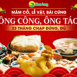 Mâm cỗ bài cúng ông Công ông Táo 23 tháng Chạp đúng, đủ nhất năm 2021
