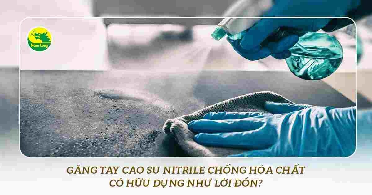 Bán Găng tay cao su Nitrile chống hóa chất